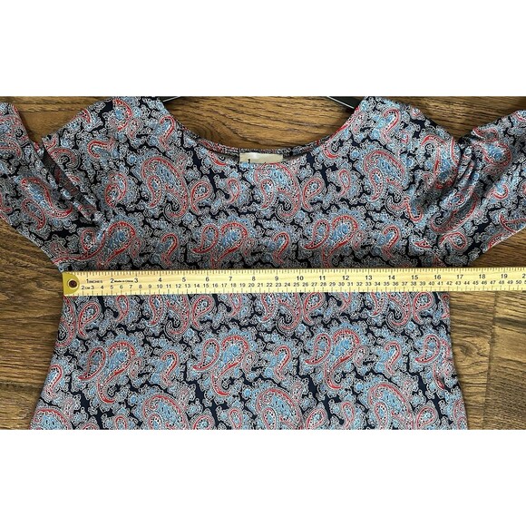 Leota Paisley Fit & Flare Dress Small Made in USA Stretch - Picture 5 of 7